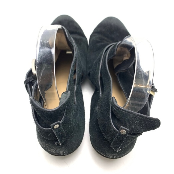 MICHAEL KORS Genuine Leather Black Suede Ankle Booties Shoes Block Heels sz 9.5 - Picture 11 of 16